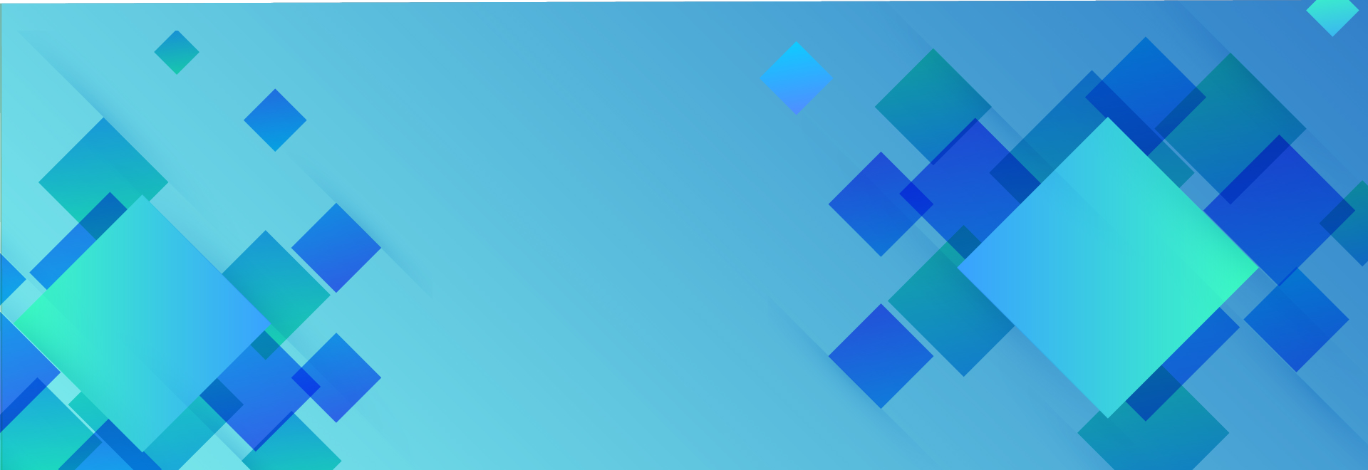 Blue blog banner with quadratic design