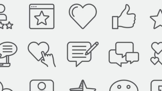 a grey blog banner with different icons 