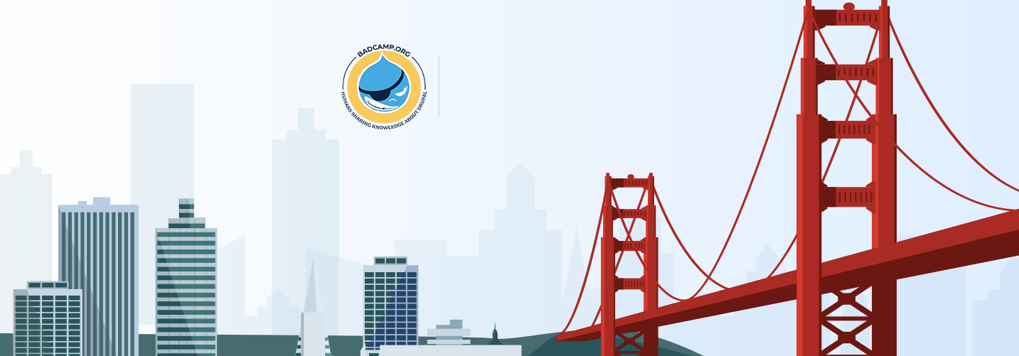 Golden gate and BADcamp logo