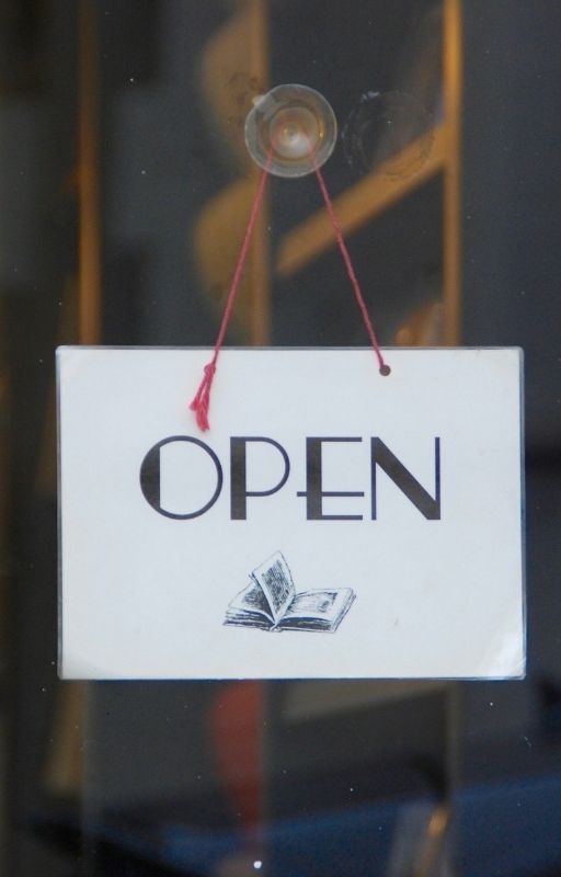 'Open' written outside a shop