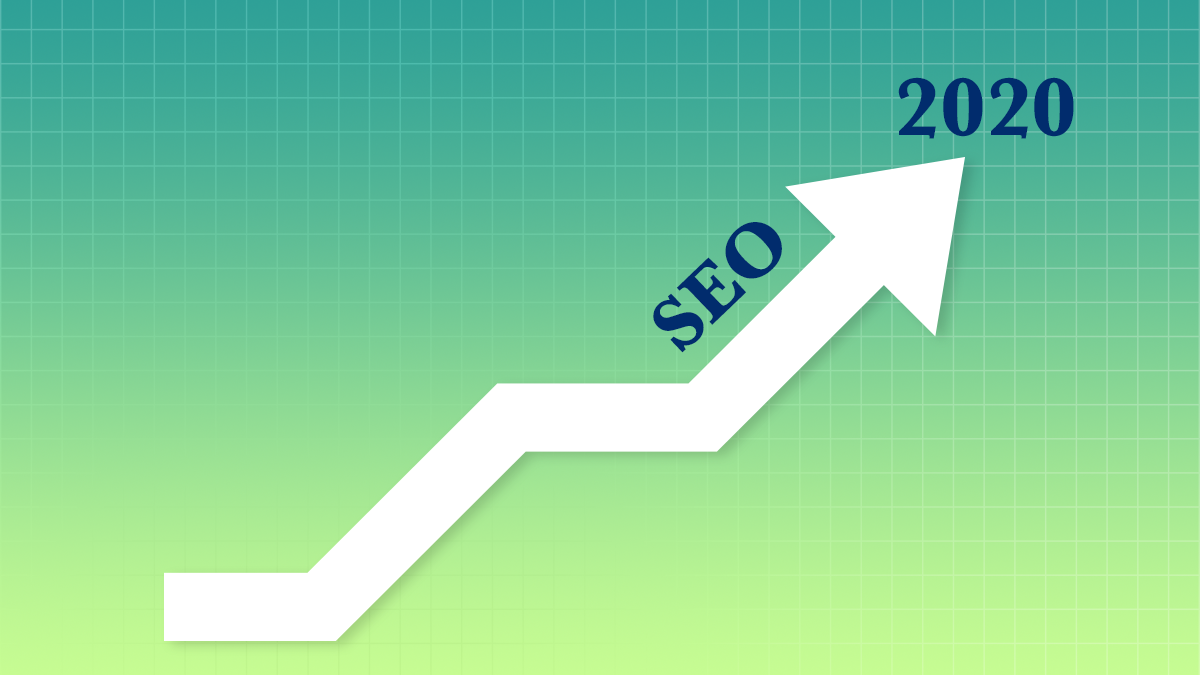 An arrow moving upwards with SEO and 2020 written on it's side