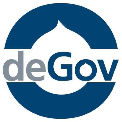 Image of the logo of Degov in form of a circle where the text is DeGov in the middle