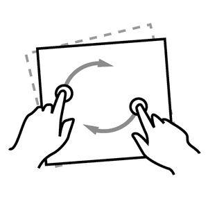 illustration image showing a fingers rotating a paper in black colour