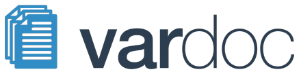 Logo of vardoc with an icon representing documents on left and vardoc written on right