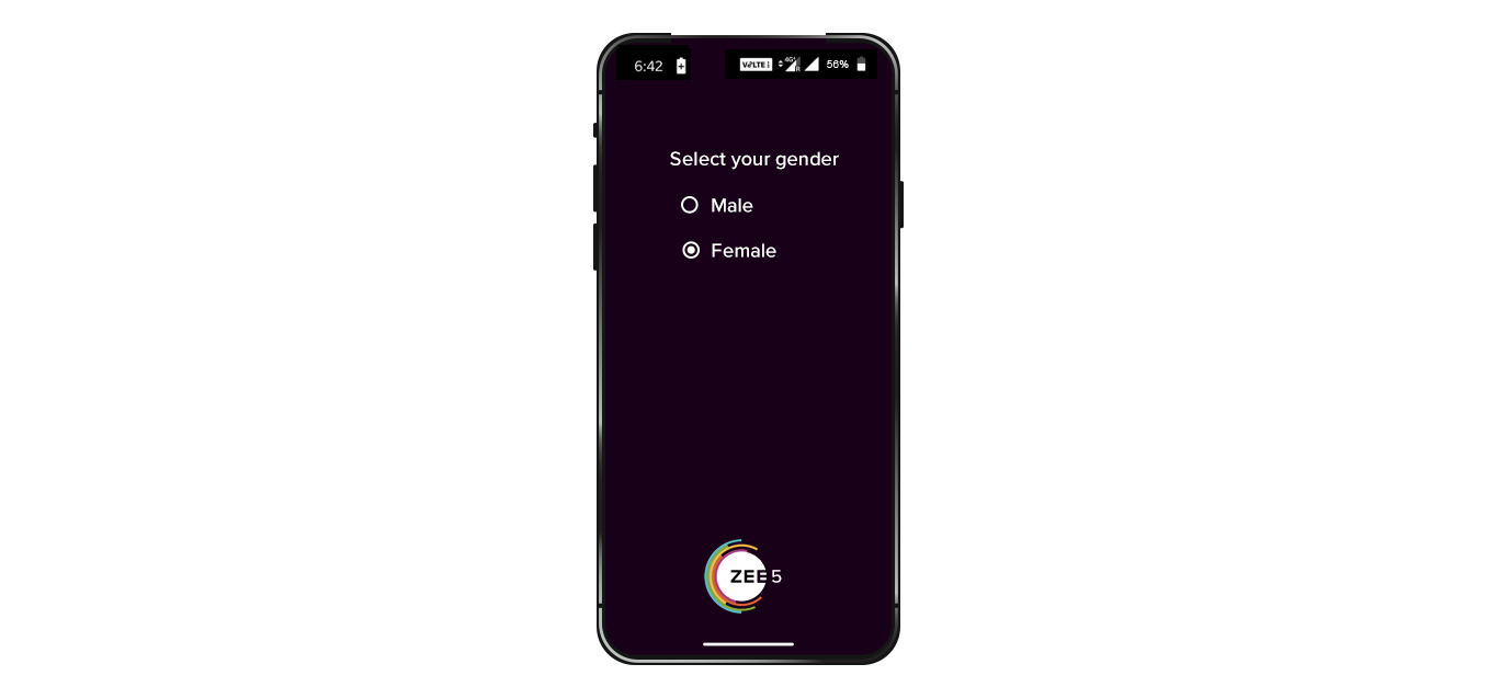  A purple background with Two gender options written on it: Male and Female