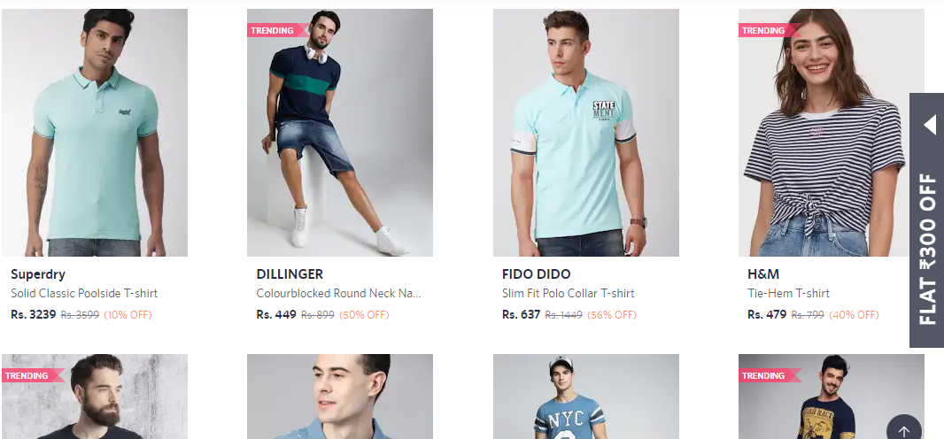 myntra shopping page