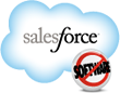 a cloud with salesforce written on it