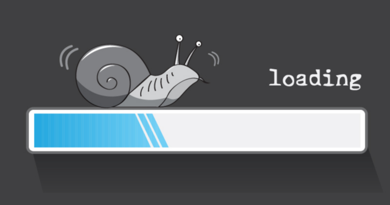 A snail is shown in the picture to represent the slow loading process.