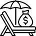 Employee Benefits in a Glance. - Umbrella symbol for compensation and incentives