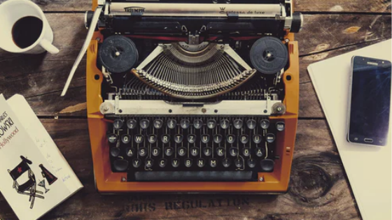 Brown and black typewriter