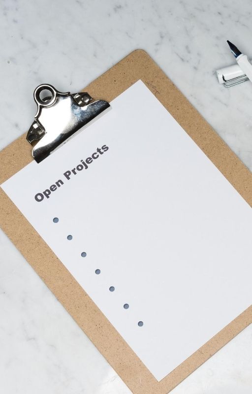 sheet of paper with 'open projects' written on it