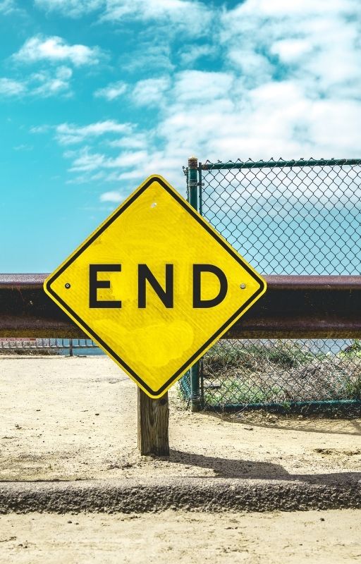 An image describing a word i.e. End