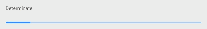 Image showing a determinate progress indication with a blue bar in a grey background.