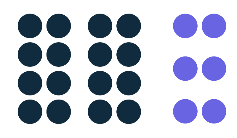 Image showing twelve navy blue dots and six sky blue dots