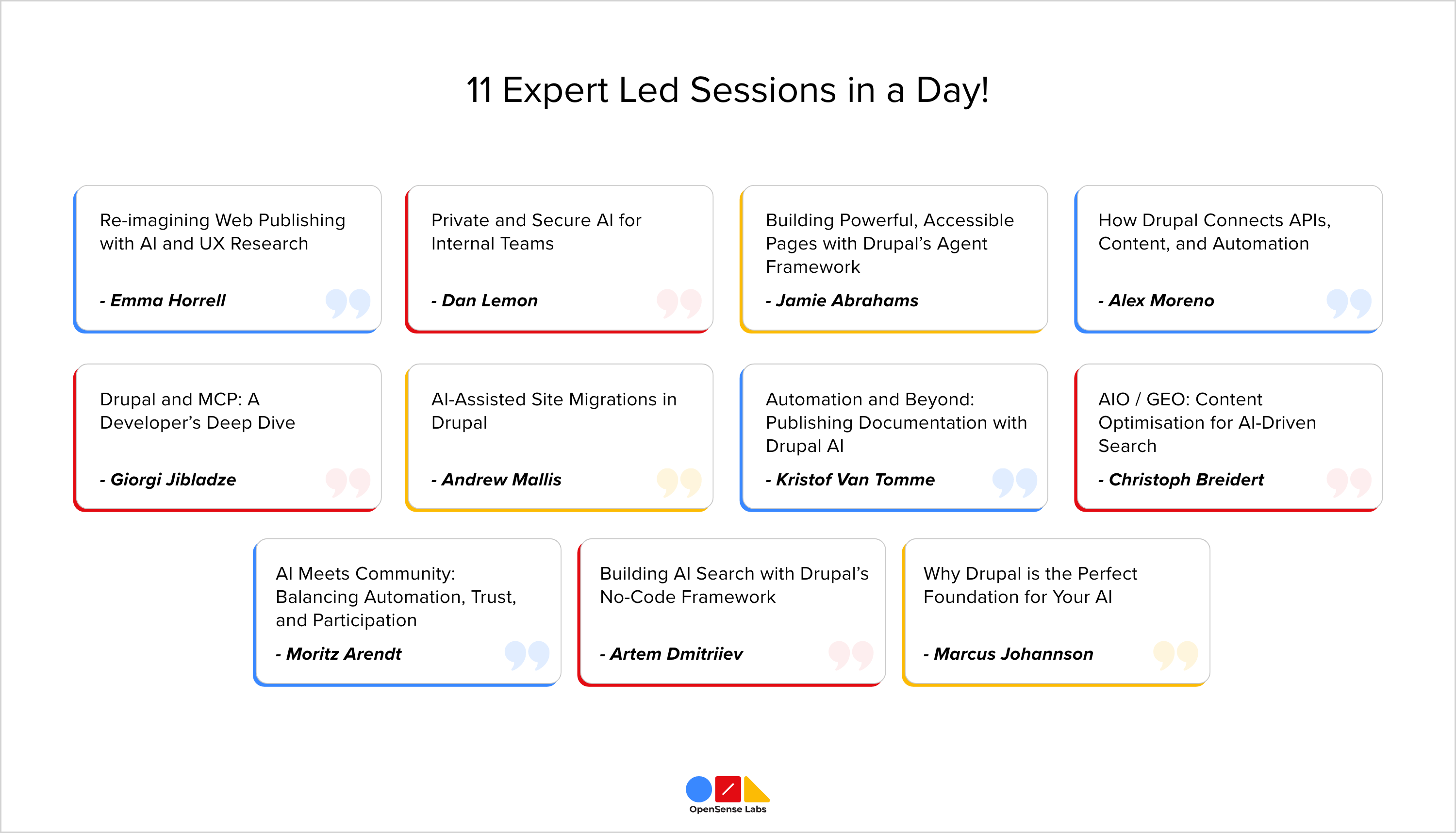 11 expert less sessions in the Drupal AI Summit OpenSenseLabs