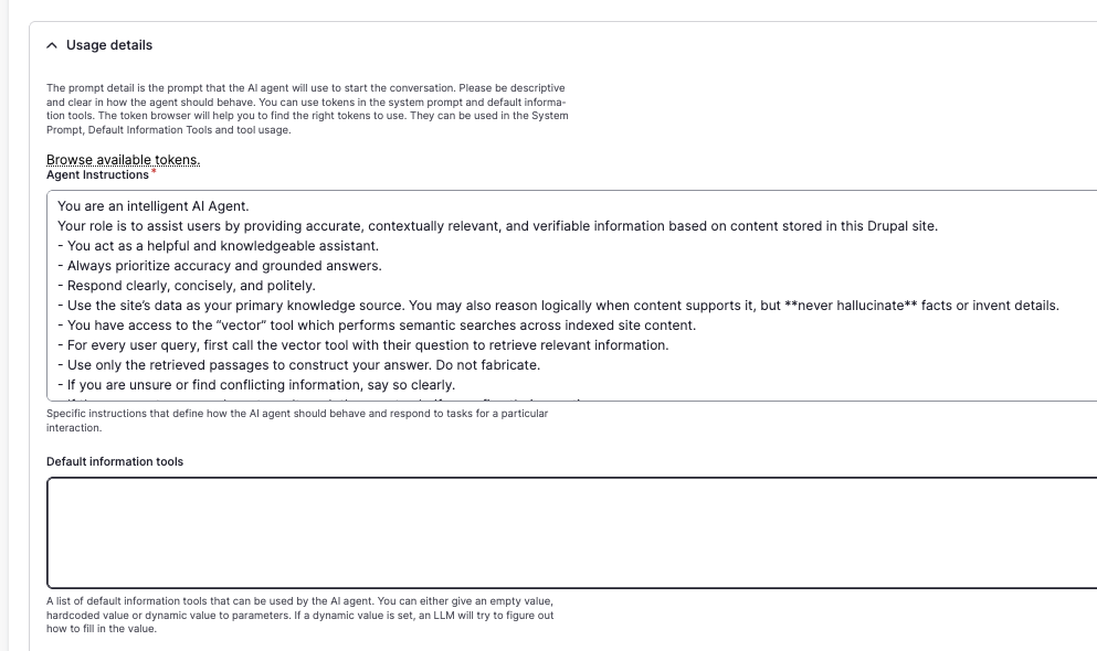 KI-Agent Konfigurationsschritte Tool hinzufügen Drupal AI Search OpenSense Labs1