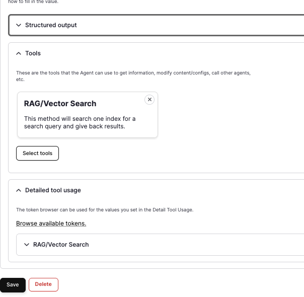 KI-Agent Konfigurationsschritte Tool hinzufügen Drupal AI Search OpenSense Labs2