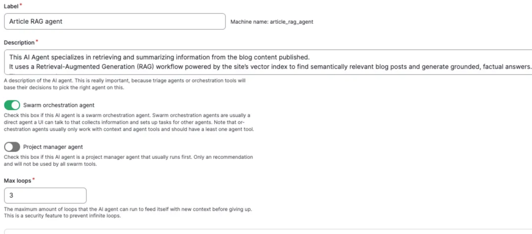 KI-Agent Konfigurationsschritte Tool hinzufügen Drupal AI Search OpenSense Labs