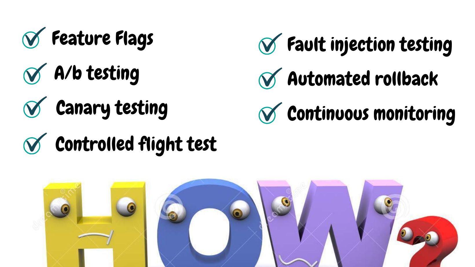 The different ways of testing in production are written in points.