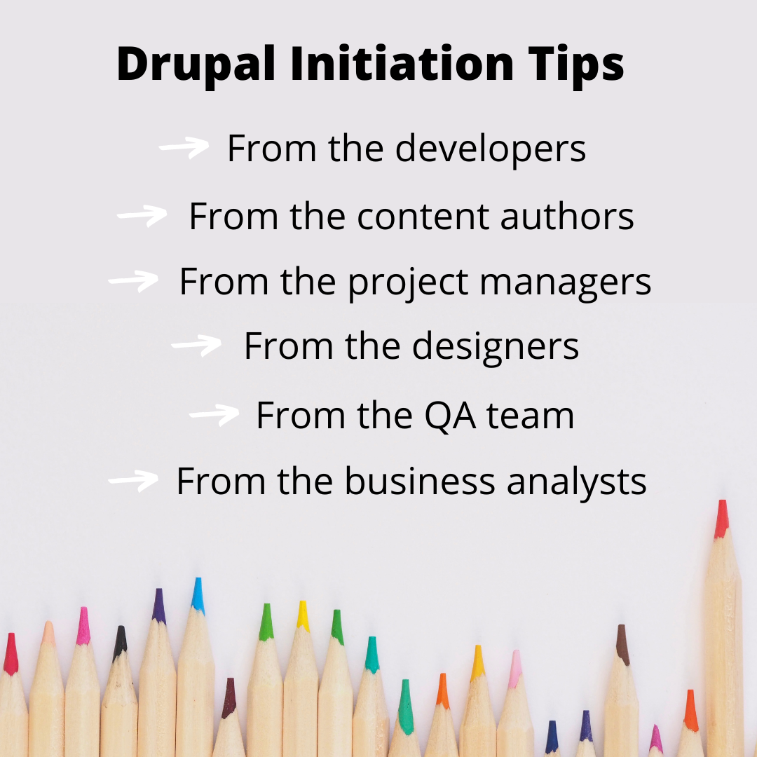 There are six bulleted points for your Drupal project's entire team.