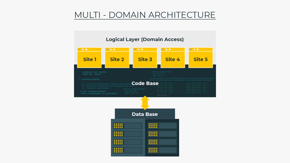 The image explains the multi-domain architecture.