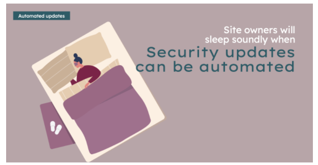 Illustration with a rectangle describing security status in Drupal's Automatic Updates