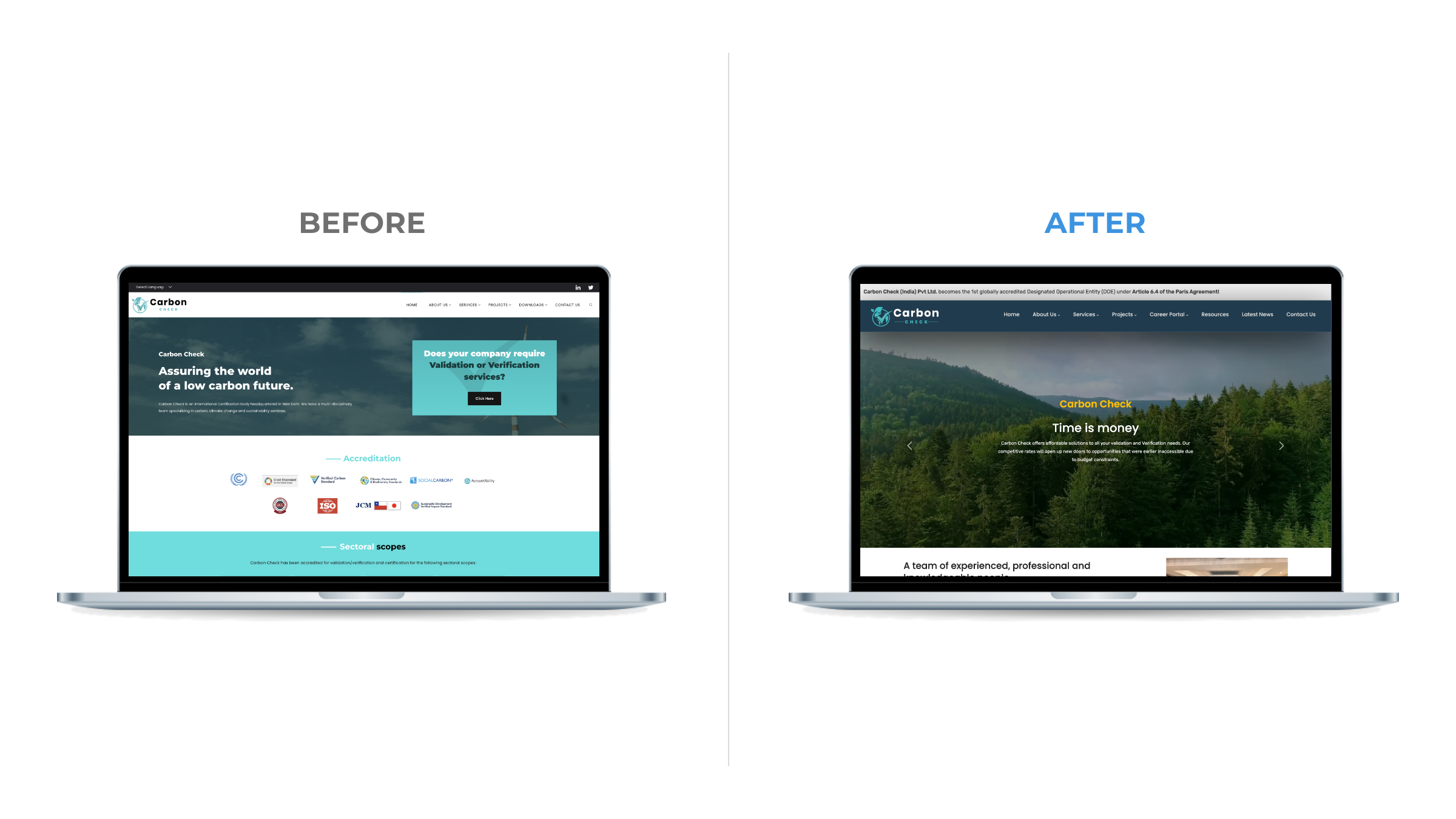 Carbon Check Before & After OpenSense Labs