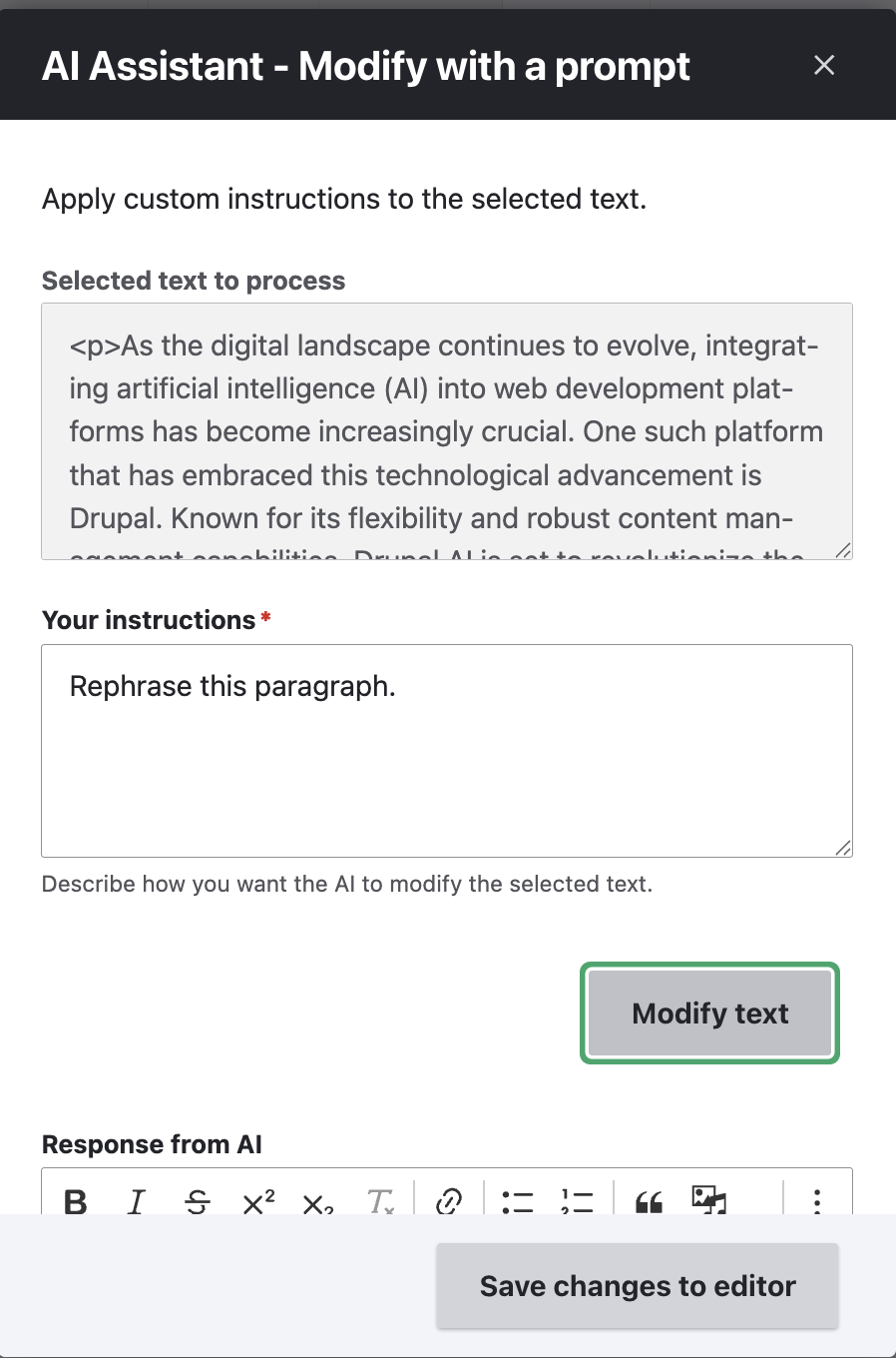 Drupal AI Ecosystem AI Observability Modify With a Prompt OpenSense Labs