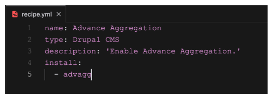 Drupal Recipe Module Example Recipe.yml Structure 3 OpenSense Labs