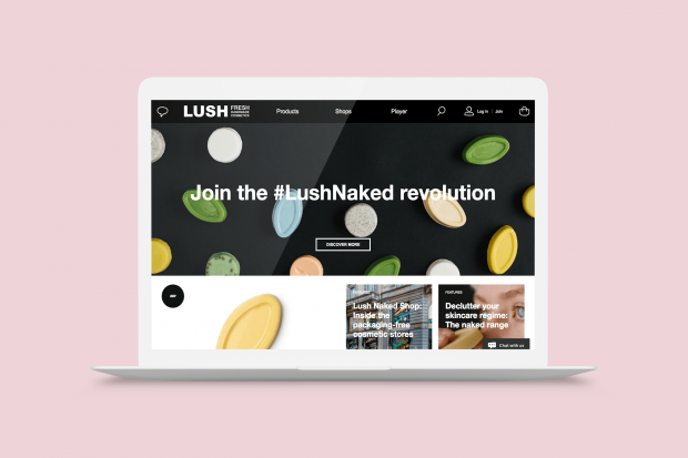 The screenshot of LUSH's homepage can be seen. 