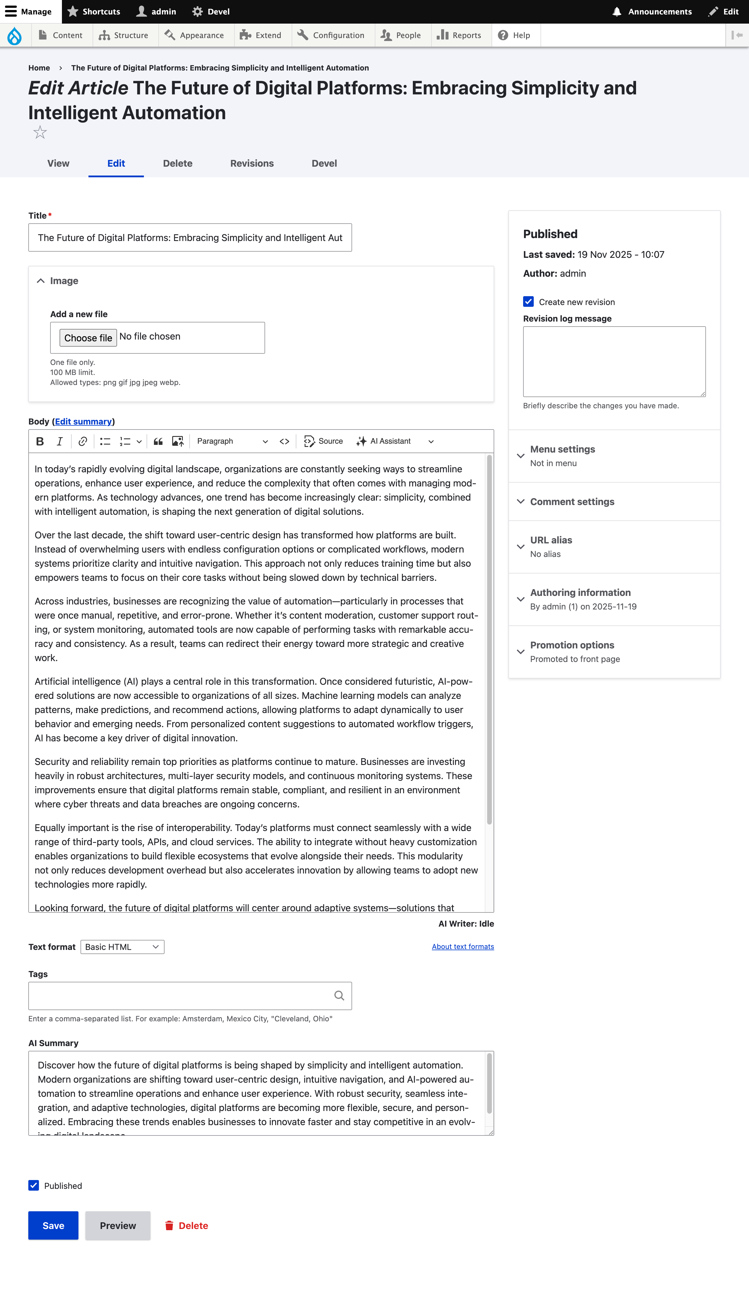 ECA Model AI Summary ECA Module Drupal AI Ecosystem OpenSense Labs