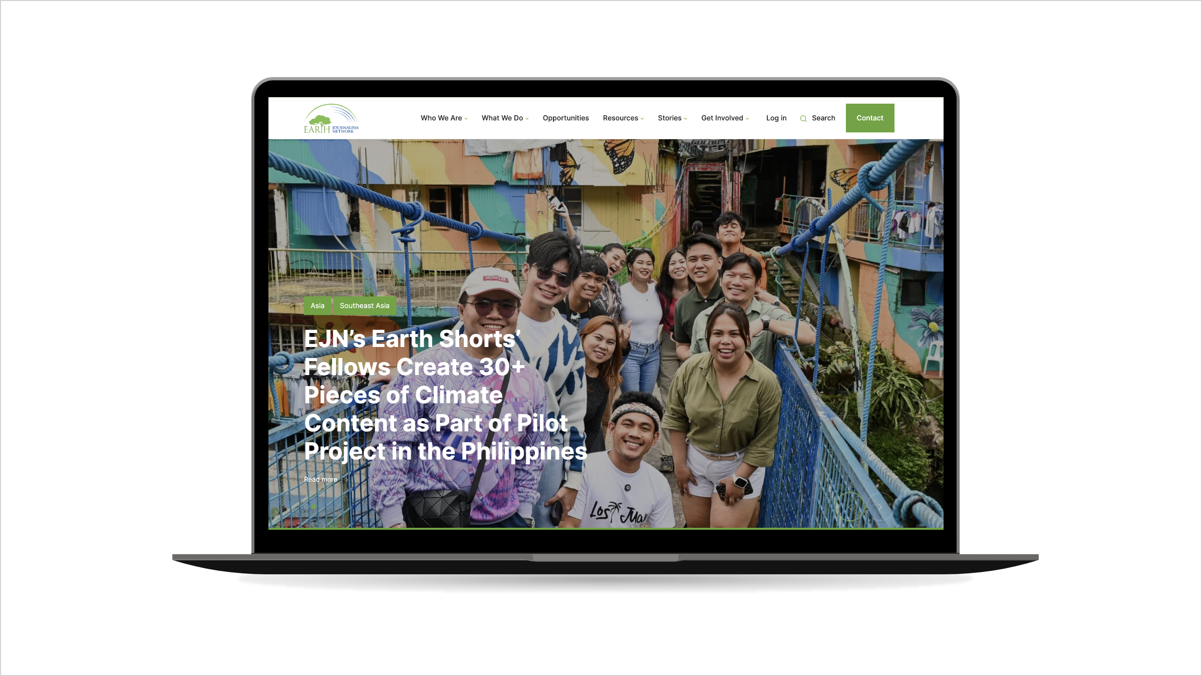 Earth Journalism Network Website Mockup OpenSense Labs