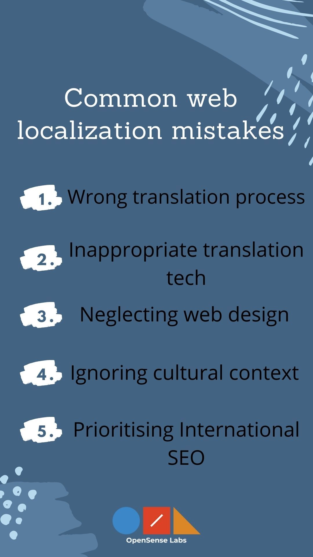 Illustration diagram describing the common web localization mistakes 
