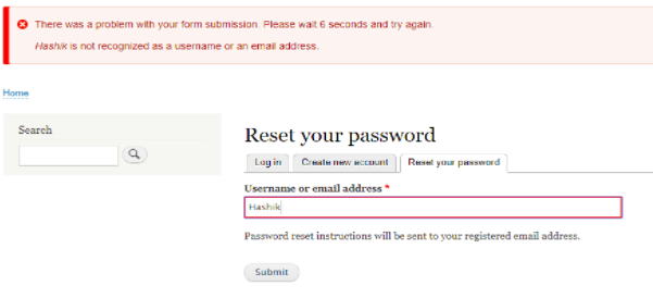 adding the password reset forum