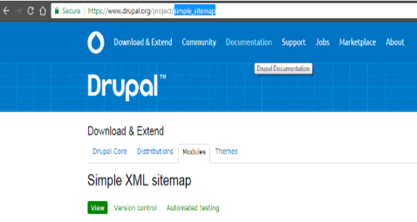 Highlighting the URL of the module in Drupal.org 