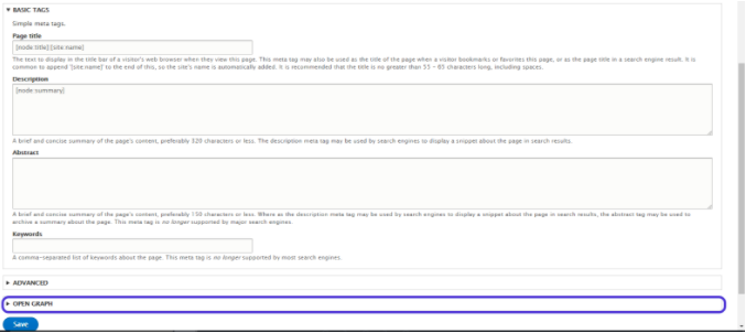 Configuring OpenGraph settings