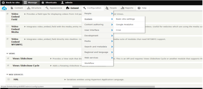 selecting Google Analytics from the Menu