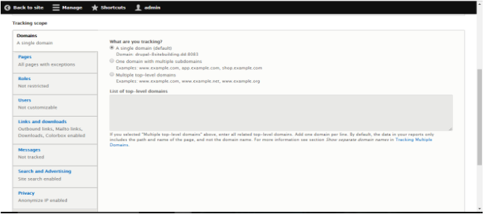 Configuring the domains settings