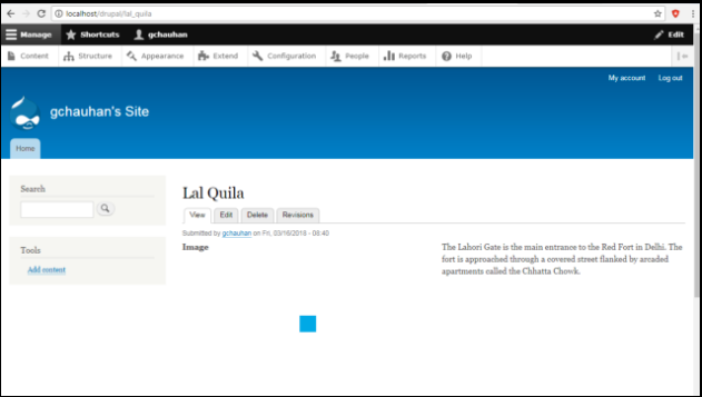 admin view for a drupal website