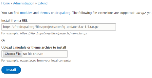 Installing configuration update using FTP