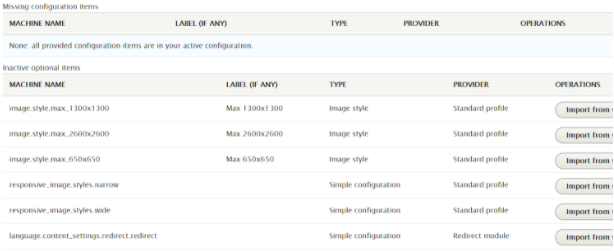 Importing a configuration item from default configuration to active configuration using UI