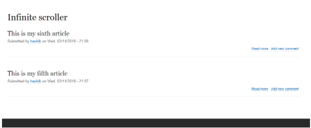 infinite scroll added in the articles