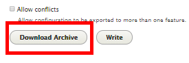 selecting the "download archive" button