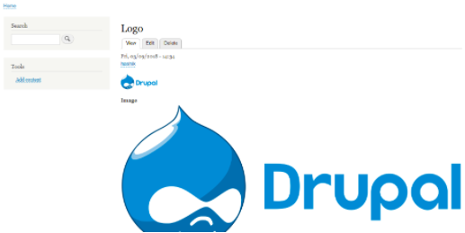 final outcome; drupal logo on display