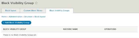 Block system after the installation of blocks visibility groups Drupal module