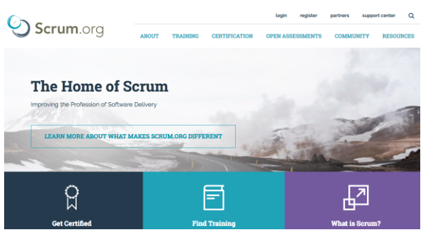 Homepage of Scrum