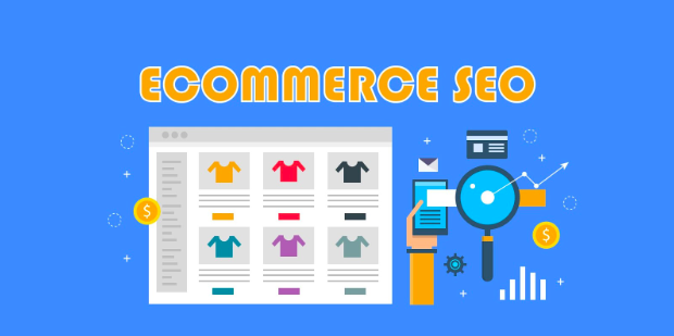 Illustration showing Dashboard and 'ecommerce SEO' written on top