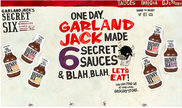Home page of Garland jack with icons resembling 6 bottles and a cow