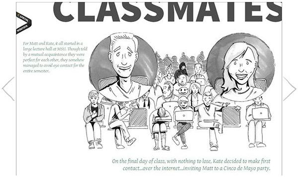 Illustration showing pencil sketch of students sitting inside a classroom