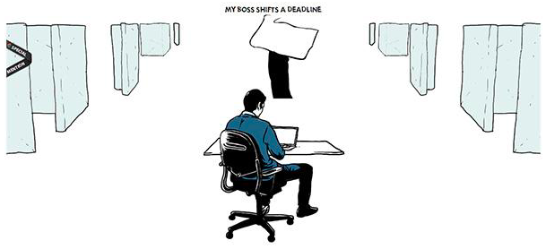 Illustration showing a person on a chair alone in a room
